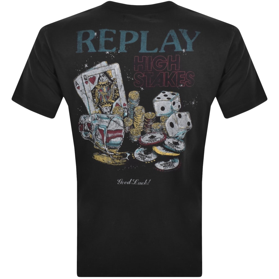 Replay Logo T Shirt Black Mainline Menswear Denmark
